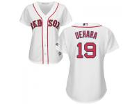White Koji Uehara Women #19 Majestic MLB Boston Red Sox 2016 New Cool Base Jersey