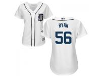 White Kyle Ryan Women #56 Majestic MLB Detroit Tigers 2016 New Cool Base Jersey