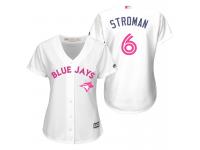 White Marcus Stroman Women #6 Majestic MLB Toronto Blue Jays 2016 Mother Day Cool Base Jersey