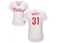 White Michael Mariot Women #31 Majestic MLB Philadelphia Phillies 2016 New Cool Base Jersey