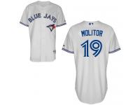 White Paul Molitor Men #19 Majestic MLB Toronto Blue Jays Home Jersey