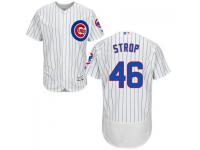 White Pedro Strop Men #46 Majestic MLB Chicago Cubs Flexbase Collection Jersey