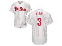 White Pinstripe Chuck Klein Men #3 Majestic MLB Philadelphia Phillies Flexbase Collection Jersey