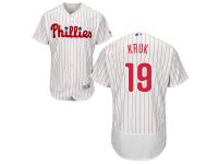 White Pinstripe John Kruk Men #19 Majestic MLB Philadelphia Phillies Flexbase Collection Jersey