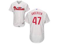 White Pinstripe Larry Andersen Men #47 Majestic MLB Philadelphia Phillies Flexbase Collection Jersey