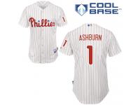White Pinstripe Richie Ashburn Men #1 Majestic MLB Philadelphia Phillies Cool Base Home Jersey