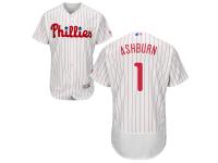 White Pinstripe Richie Ashburn Men #1 Majestic MLB Philadelphia Phillies Flexbase Collection Jersey