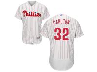 White Pinstripe Steve Carlton Men #32 Majestic MLB Philadelphia Phillies Flexbase Collection Jersey