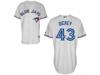 White R.A. Dickey Men #43 Majestic MLB Toronto Blue Jays Home Jersey