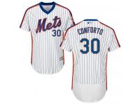 White-Royal Michael Conforto Men #30 Majestic MLB New York Mets Flexbase Collection Jersey