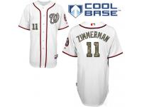 White Ryan Zimmerman Men #11 Majestic MLB Washington Nationals USMC Cool Base Jersey