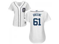White Shane Greene Women #61 Majestic MLB Detroit Tigers 2016 New Cool Base Jersey