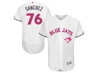 White Tony Sanchez Men #76 Majestic MLB Toronto Blue Jays 2016 Mother Day Fashion Flexbase Jersey
