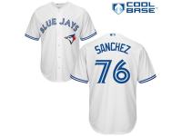 White Tony Sanchez Men #76 Majestic MLB Toronto Blue Jays Cool Base Home Jersey