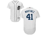 White Victor Martinez Men #41 Majestic MLB Detroit Tigers Flexbase Collection Jersey