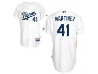 White Victor Martinez Men #41 Majestic MLB Detroit Tigers Los Tigres Jersey