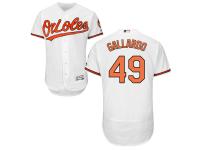 White Yovani Gallardo Men #49 Majestic MLB Baltimore Orioles Flexbase Collection Jersey