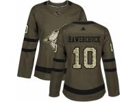 Women Adidas Arizona Coyotes #10 Dale Hawerchuck Green Salute to Service NHL Jersey