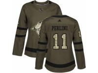 Women Adidas Arizona Coyotes #11 Brendan Perlini Green Salute to Service NHL Jersey