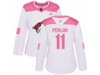 Women Adidas Arizona Coyotes #11 Brendan Perlini White/Pink Fashion NHL Jersey
