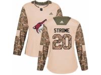 Women Adidas Arizona Coyotes #20 Dylan Strome Camo Veterans Day Practice NHL Jersey