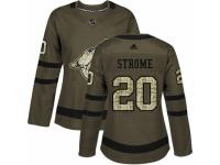 Women Adidas Arizona Coyotes #20 Dylan Strome Green Salute to Service NHL Jersey