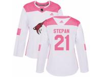 Women Adidas Arizona Coyotes #21 Derek Stepan White/Pink Fashion NHL Jersey