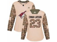 Women Adidas Arizona Coyotes #23 Oliver Ekman-Larsson Camo Veterans Day Practice NHL Jersey