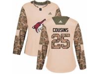 Women Adidas Arizona Coyotes #25 Nick Cousins Camo Veterans Day Practice NHL Jersey