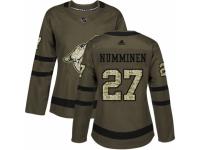 Women Adidas Arizona Coyotes #27 Teppo Numminen Green Salute to Service NHL Jersey