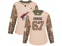 Women Adidas Arizona Coyotes #67 Lawson Crouse Camo Veterans Day Practice NHL Jersey