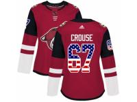 Women Adidas Arizona Coyotes #67 Lawson Crouse Red USA Flag Fashion NHL Jersey