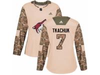 Women Adidas Arizona Coyotes #7 Keith Tkachuk Camo Veterans Day Practice NHL Jersey