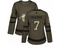 Women Adidas Arizona Coyotes #7 Keith Tkachuk Green Salute to Service NHL Jersey