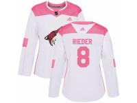 Women Adidas Arizona Coyotes #8 Tobias Rieder White/Pink Fashion NHL Jersey
