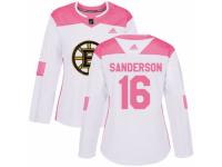 Women Adidas Boston Bruins #16 Derek Sanderson White/Pink Fashion NHL Jersey