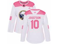 Women Adidas Buffalo Sabres #10 Jacob Josefson White/Pink Fashion NHL Jersey