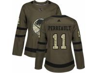 Women Adidas Buffalo Sabres #11 Gilbert Perreault Green Salute to Service NHL Jersey