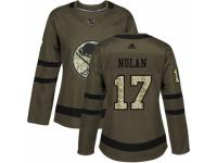 Women Adidas Buffalo Sabres #17 Jordan Nolan Green Salute to Service NHL Jersey