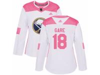 Women Adidas Buffalo Sabres #18 Danny Gare White/Pink Fashion NHL Jersey