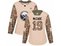 Women Adidas Buffalo Sabres #19 Jake McCabe Camo Veterans Day Practice NHL Jersey