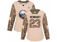 Women Adidas Buffalo Sabres #23 Sam Reinhart Camo Veterans Day Practice NHL Jersey