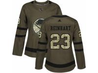 Women Adidas Buffalo Sabres #23 Sam Reinhart Green Salute to Service NHL Jersey