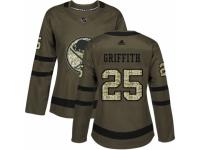 Women Adidas Buffalo Sabres #25 Seth Griffith Green Salute to Service NHL Jersey