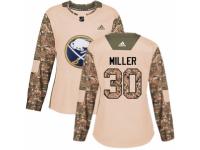 Women Adidas Buffalo Sabres #30 Ryan Miller Camo Veterans Day Practice NHL Jersey