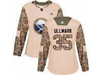 Women Adidas Buffalo Sabres #35 Linus Ullmark Camo Veterans Day Practice NHL Jersey