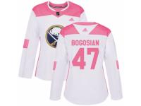 Women Adidas Buffalo Sabres #47 Zach Bogosian White/Pink Fashion NHL Jersey