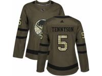 Women Adidas Buffalo Sabres #5 Matt Tennyson Green Salute to Service NHL Jersey