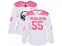 Women Adidas Buffalo Sabres #55 Rasmus Ristolainen White/Pink Fashion NHL Jersey