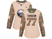 Women Adidas Buffalo Sabres #77 Pierre Turgeon Camo Veterans Day Practice NHL Jersey